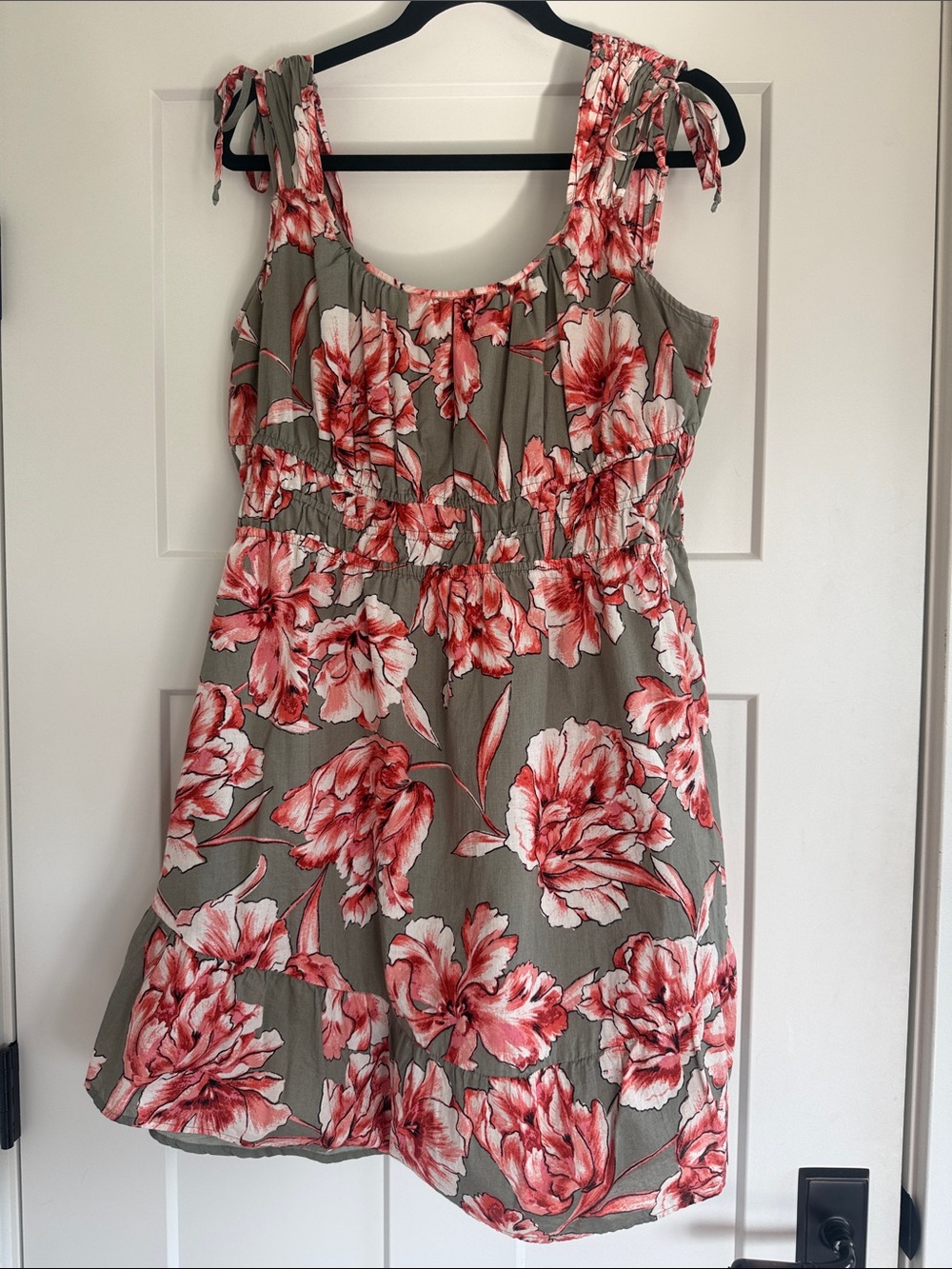 Maurices Olive Green Gathered Waist Mini Dress